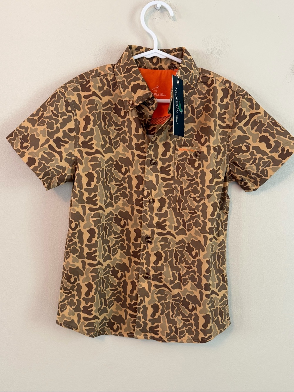 Properly Tied Short-Sleeve Camo Button-Up Shirt - Brown
